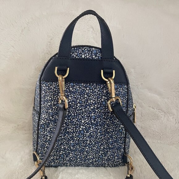 Michael Kors Abbey Blue/White Floral Mini Backpack - Picture 5 of 16